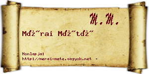 Mérai Máté névjegykártya